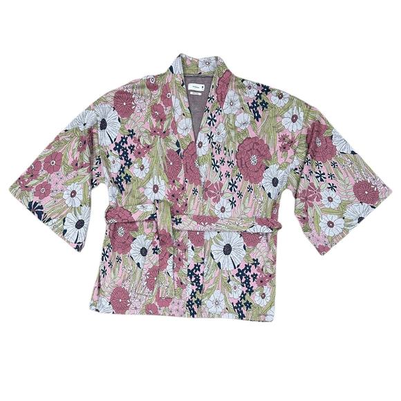 Anthropologie Reserved Kimono Knit Sash Floral Cardigan - Picture 7 of 7